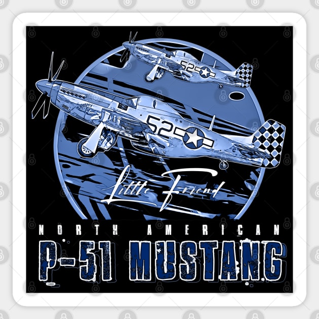 p51 mustang usaf fighter plane Sticker by aeroloversclothing